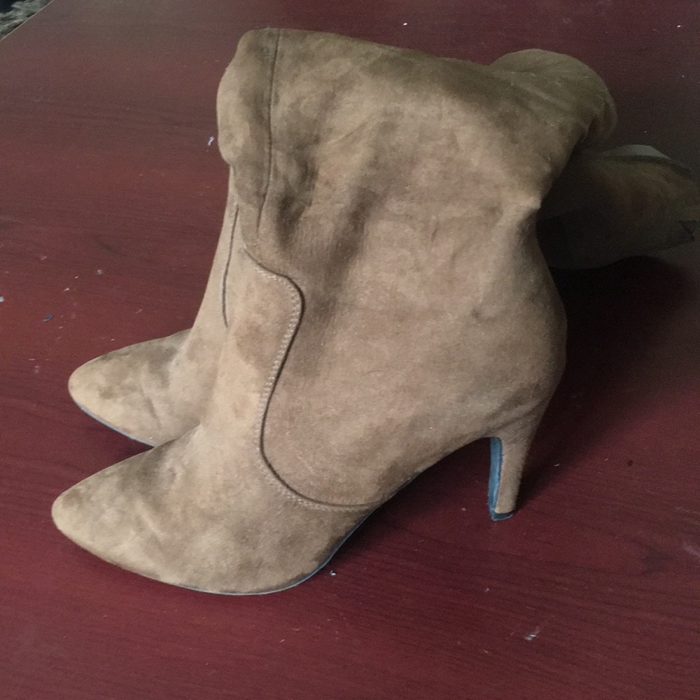 Brown suede dress boots
